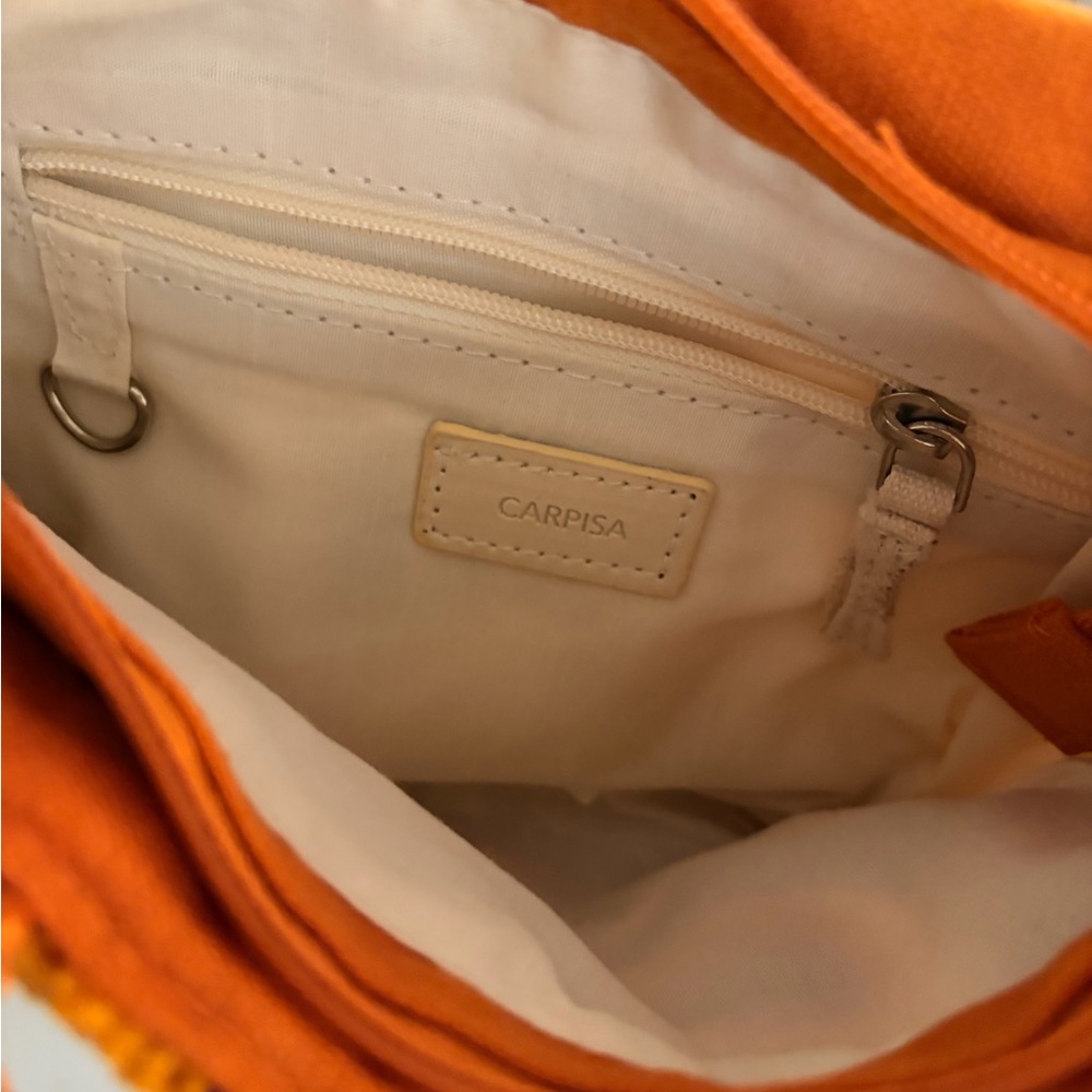 Stylish Orange and Red Patterned Crossbody Bag - Picture 5 of 6